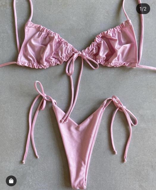 Low Waist Bikini Triangle Swimwear Female String Swimsuit Women Two Piece Swimsuit Swimwear Halter String Triangle Bikini Sets Women Print 2 Piece Suit Push Up Bathing Suit Swim Suit New Stevvex