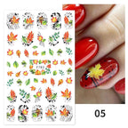 Maple Leaves 3D Nail Stickers Fall Leaf Flowers Line Sliders For Nails Self Adhesive Stickers Autumn Manicuring Decals Transfer Nail Decals Sticker For Pretty Girl Self-Adhesive Nail Decals Designer Nail Stickers for Acrylic Stevvex
