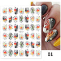 Maple Leaves 3D Nail Stickers Fall Leaf Flowers Line Sliders For Nails Self Adhesive Stickers Autumn Manicuring Decals Transfer Nail Decals Sticker For Pretty Girl Self-Adhesive Nail Decals Designer Nail Stickers for Acrylic Stevvex