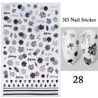 Maple Leaves 3D Nail Stickers Fall Leaf Flowers Line Sliders For Nails Self Adhesive Stickers Autumn Manicuring Decals Transfer Nail Decals Sticker For Pretty Girl Self-Adhesive Nail Decals Designer Nail Stickers for Acrylic Stevvex