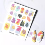 Maple Leaves 3D Nail Stickers Fall Leaf Flowers Line Sliders For Nails Self Adhesive Stickers Autumn Manicuring Decals Transfer Nail Decals Sticker For Pretty Girl Self-Adhesive Nail Decals Designer Nail Stickers for Acrylic Stevvex