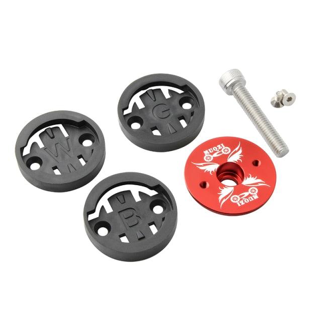 Bike Computer Mount Stem Top Cap Stopwatch Bracket Road Bicycle Speedometer Fixed Holder Base Universal Aluminum Riding Mobile Holder Connect Quickly System MTB Road Bicycle Handlebar Stevvex