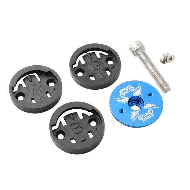 Bike Computer Mount Stem Top Cap Stopwatch Bracket Road Bicycle Speedometer Fixed Holder Base Universal Aluminum Riding Mobile Holder Connect Quickly System MTB Road Bicycle Handlebar Stevvex