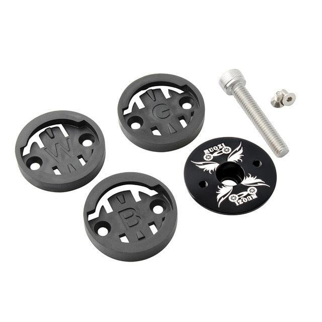 Bike Computer Mount Stem Top Cap Stopwatch Bracket Road Bicycle Speedometer Fixed Holder Base Universal Aluminum Riding Mobile Holder Connect Quickly System MTB Road Bicycle Handlebar Stevvex