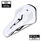 Leather Bike Saddle Road Bike Front Seat Cycling Saddles For Mens Breathable Hollow Cushion Bicycle Saddle Comfort Bike Saddle Ergonomic Waterproof Bicycle Seat For Road Bike Mountain Bike Seats Stevvex