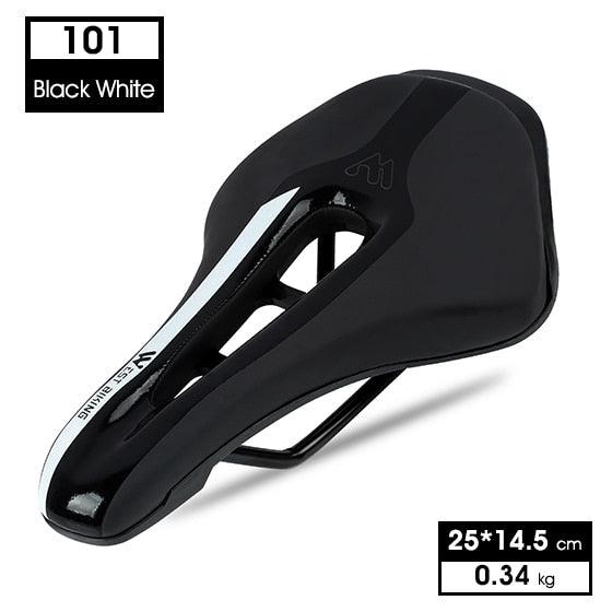 Leather Bike Saddle Road Bike Front Seat Cycling Saddles For Mens Breathable Hollow Cushion Bicycle Saddle Comfort Bike Saddle Ergonomic Waterproof Bicycle Seat For Road Bike Mountain Bike Seats Stevvex
