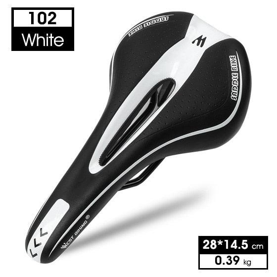 Leather Bike Saddle Road Bike Front Seat Cycling Saddles For Mens Breathable Hollow Cushion Bicycle Saddle Comfort Bike Saddle Ergonomic Waterproof Bicycle Seat For Road Bike Mountain Bike Seats Stevvex