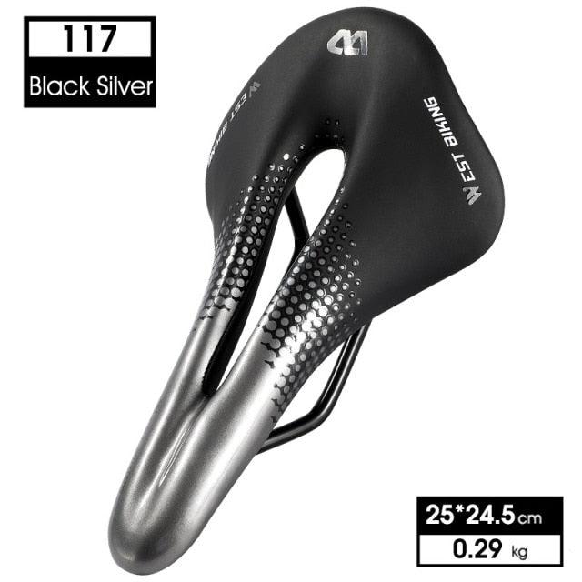 Leather Bike Saddle Road Bike Front Seat Cycling Saddles For Mens Breathable Hollow Cushion Bicycle Saddle Comfort Bike Saddle Ergonomic Waterproof Bicycle Seat For Road Bike Mountain Bike Seats Stevvex