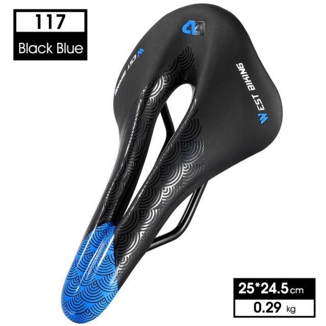 Leather Bike Saddle Road Bike Front Seat Cycling Saddles For Mens Breathable Hollow Cushion Bicycle Saddle Comfort Bike Saddle Ergonomic Waterproof Bicycle Seat For Road Bike Mountain Bike Seats Stevvex