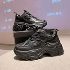 Modern Thick Platform Sneakers White Woman Vulcanize Shoes Luxury Tennis Sneakers Trainers Lace Up Fashion Comfortable Walking Footwear New Lightweight Sneakers Stevvex
