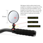 Bicycle Rearview Mirror Universal Handlebar Rearview Mirror 360 degree Rotate Rear View For Bike Bicycle Cycling Accessories Bicycle Rear Adjustable Rearview Mirror 360° Rotatable Rear-View Mirrors Handlebar Mounted Glass Mirror Universal Rearview Stevvex