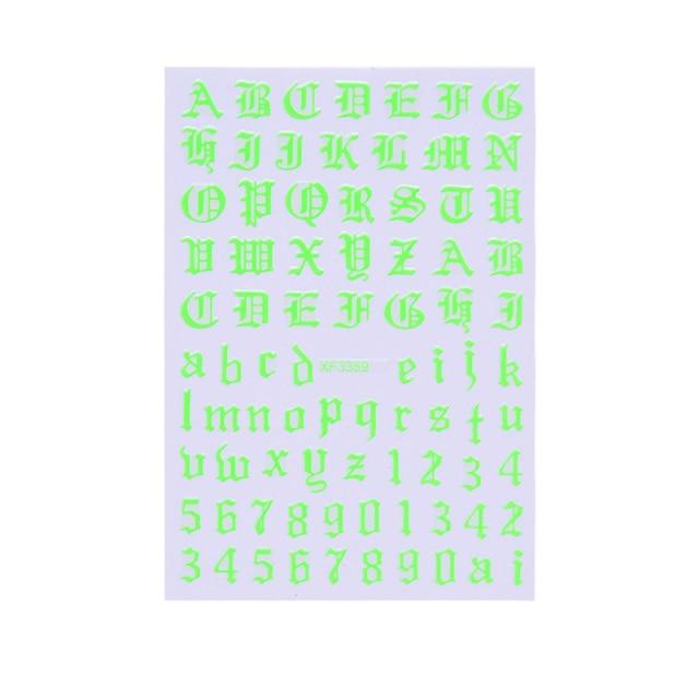 New Super Thin Self-Adhesive  Letter 3d Nail Decal Stickers Manicure Nail Art Decoration Accessories Holographic Old English Character Nail Self-Adhesive Sticker English Font Design Manicure Design Water Sliders Decorations Accessories Stevvex
