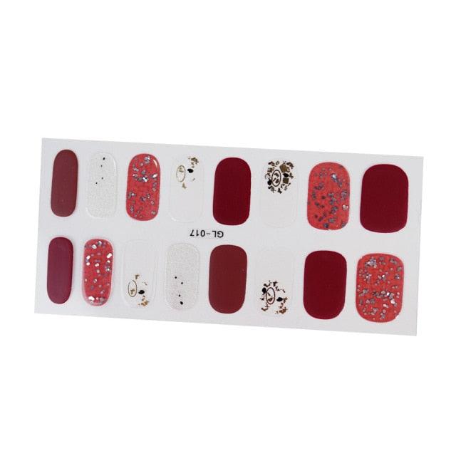Glitter Series Shiny Manicure Decoration Designed Nail Art Stickers Nail Decoration Nail Wraps Shiny Tattoos Kids Nails Art Decoration Nail Strips Shiny French Tip Guides Stickers French Nail Stickers Form Fringe Guides Stevvex
