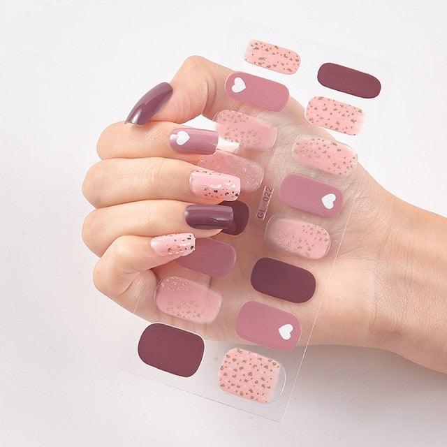 Glitter Series Shiny Manicure Decoration Designed Nail Art Stickers Nail Decoration Nail Wraps Shiny Tattoos Kids Nails Art Decoration Nail Strips Shiny French Tip Guides Stickers French Nail Stickers Form Fringe Guides Stevvex