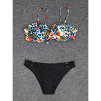 Female Two Piece Swimsuit Low Waist Bikini Floral Printing Swimwear Push Up Bathing Suit  Detachable Padded Push Up Striped Bikini Set Two Piece Swimsuit Ladies Vintage Lace Bikini Sets Beach Swimwear Stevvex