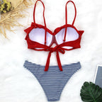 Female Two Piece Swimsuit Low Waist Bikini Floral Printing Swimwear Push Up Bathing Suit  Detachable Padded Push Up Striped Bikini Set Two Piece Swimsuit Ladies Vintage Lace Bikini Sets Beach Swimwear Stevvex