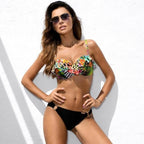 Female Two Piece Swimsuit Low Waist Bikini Floral Printing Swimwear Push Up Bathing Suit  Detachable Padded Push Up Striped Bikini Set Two Piece Swimsuit Ladies Vintage Lace Bikini Sets Beach Swimwear Stevvex