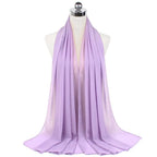 Luxury Fashion Long Soft Solid Chiffon Scarf Head Wrap Echarpe Shawl Lightweight Headscarf Instant Ready To Wear Elegant Hijab Scarf Wrap Muslim Shawl Islamic Hijabs Arab Wrap Head Scarves For Women