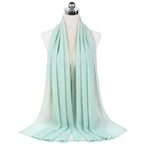 Luxury Fashion Long Soft Solid Chiffon Scarf Head Wrap Echarpe Shawl Lightweight Headscarf Instant Ready To Wear Elegant Hijab Scarf Wrap Muslim Shawl Islamic Hijabs Arab Wrap Head Scarves For Women