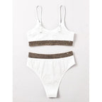Luxury Women Black Bikini High Waist Swimwear Female 2 Pieces Set Swimsuit Bathing Suit Women Beach Women's High Waisted Bandage Bikini Set Two Piece Push Up Swimsuits Stevvex