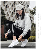 Autumn Womens Mens Sneakers Black Fashion Vulcanized Shoes Lace-up Casual Flats Light Couple Fashion Sneakers Breathable Casual Comfortable Lightweight Sneakers Stevvex