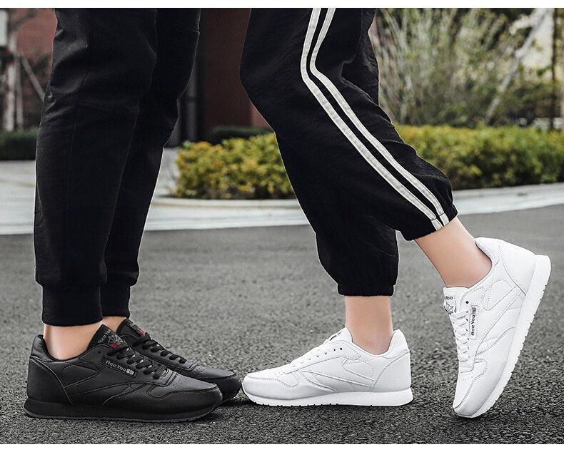 Autumn Womens Mens Sneakers Black Fashion Vulcanized Shoes Lace-up Casual Flats Light Couple Fashion Sneakers Breathable Casual Comfortable Lightweight Sneakers Stevvex