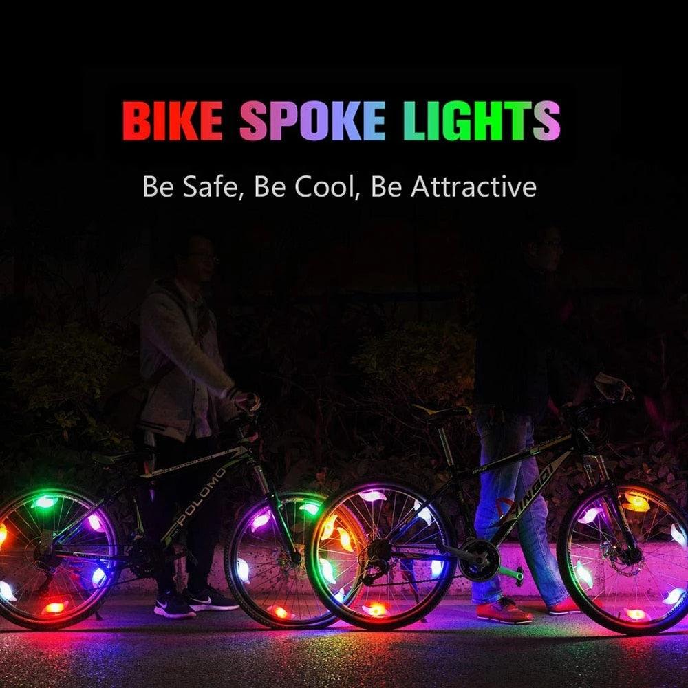 Bike Spoke Light Bicycle Wire Tyre Silicone LED Cycling Wheel Wire Warning Glowing Lamp Ultra Bright Waterproof Bicycle Spoke Lights Cycling Decoration Safety Warning Tire Strip Light Stevvex