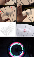 Bike Spoke Light Bicycle Wire Tyre Silicone LED Cycling Wheel Wire Warning Glowing Lamp Ultra Bright Waterproof Bicycle Spoke Lights Cycling Decoration Safety Warning Tire Strip Light Stevvex