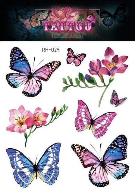 1 Pc Butterfly 3D Temporary Tattoo 52 Style Waterproof Butterfly Tattoos Stickers Temporary Colorful Design For Womens Stevvex