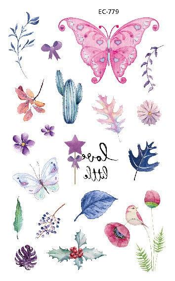1 Pc Butterfly 3D Temporary Tattoo 52 Style Waterproof Butterfly Tattoos Stickers Temporary Colorful Design For Womens Stevvex