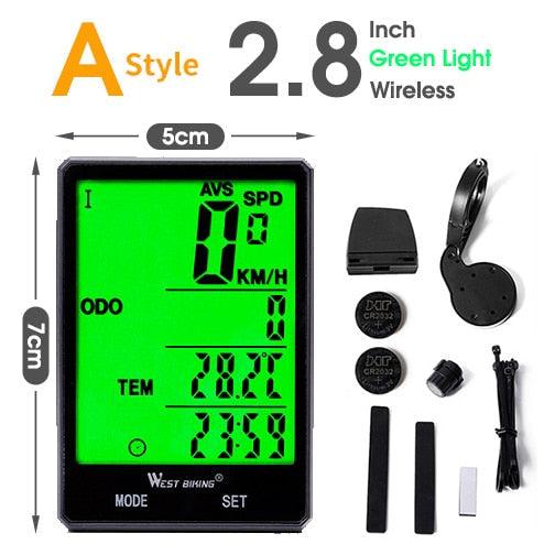 Bicycle Computer Digital Speedometer Backlight Wireless Wired Bike Stopwatch Computer Waterproof Backlight With Digital LCD Display For Outdoor Cycling And Fitness Multi-Function Gifts For Bikers Men Stevvex