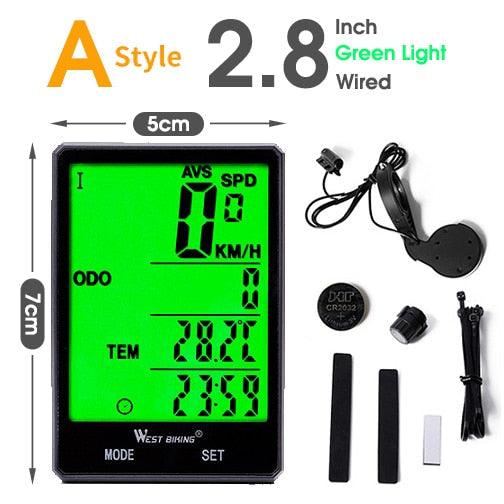 Bicycle Computer Digital Speedometer Backlight Wireless Wired Bike Stopwatch Computer Waterproof Backlight With Digital LCD Display For Outdoor Cycling And Fitness Multi-Function Gifts For Bikers Men Stevvex