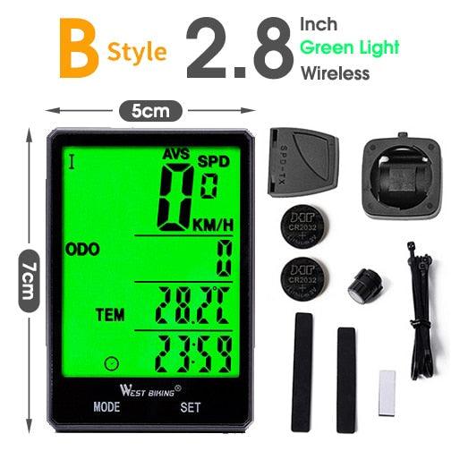 Bicycle Computer Digital Speedometer Backlight Wireless Wired Bike Stopwatch Computer Waterproof Backlight With Digital LCD Display For Outdoor Cycling And Fitness Multi-Function Gifts For Bikers Men Stevvex
