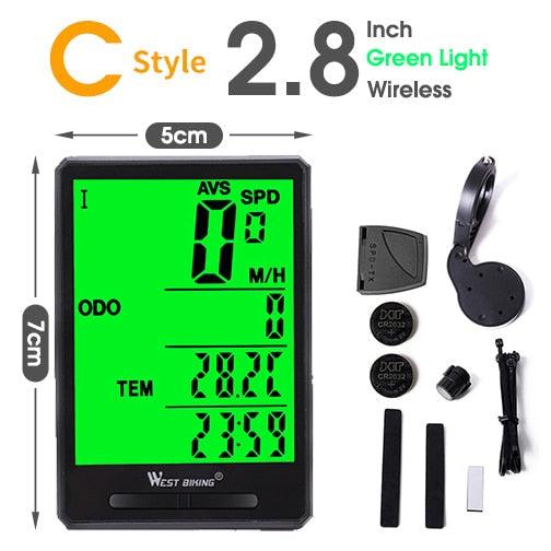 Bicycle Computer Digital Speedometer Backlight Wireless Wired Bike Stopwatch Computer Waterproof Backlight With Digital LCD Display For Outdoor Cycling And Fitness Multi-Function Gifts For Bikers Men Stevvex