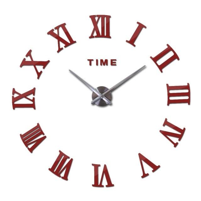 Wall Clock Promotion New Home Decor Large Roman Mirror 3D Wall Clock Mirror Surface Decorative Clock Large Wall Sticker Clock for Living Room Bedroom Office Home Decorations Fashion  Modern Quartz Clocks Living Room  Sticker Watch Stevvex