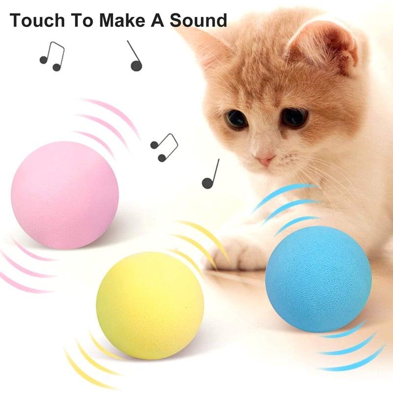 Smart Cat Toys Ball Catnip Cat Training Toy Pet Playing Ball Pet Products Toy for Cats Interactive Chirping Balls Cat Kicker Toys Fun Catnip Toys for Cat Exercise Stevvex