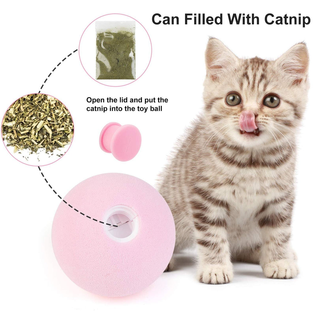 Smart Cat Toys Ball Catnip Cat Training Toy Pet Playing Ball Pet Products Toy for Cats Interactive Chirping Balls Cat Kicker Toys Fun Catnip Toys for Cat Exercise Stevvex