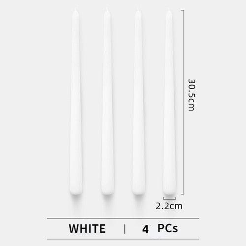 4pc Unscented 12" Candles Colored Long Stick Candle Smokeless Home Wedding Centerpiece Birthday Candle Tall Taper Candles Dripless Unscented Dinner Candle Paraffin Wax Candles Stevvex