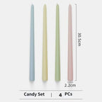 4pc Unscented 12" Candles Colored Long Stick Candle Smokeless Home Wedding Centerpiece Birthday Candle Tall Taper Candles Dripless Unscented Dinner Candle Paraffin Wax Candles Stevvex