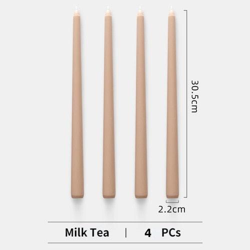 4pc Unscented 12" Candles Colored Long Stick Candle Smokeless Home Wedding Centerpiece Birthday Candle Tall Taper Candles Dripless Unscented Dinner Candle Paraffin Wax Candles Stevvex