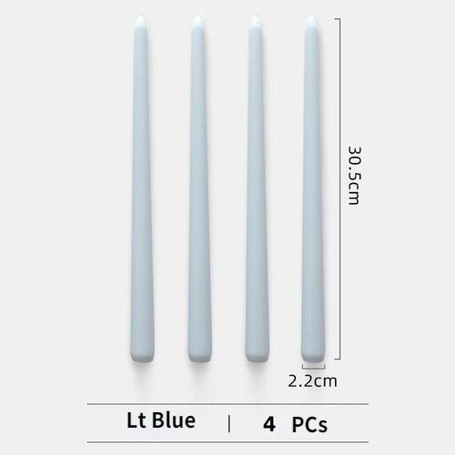 4pc Unscented 12" Candles Colored Long Stick Candle Smokeless Home Wedding Centerpiece Birthday Candle Tall Taper Candles Dripless Unscented Dinner Candle Paraffin Wax Candles Stevvex