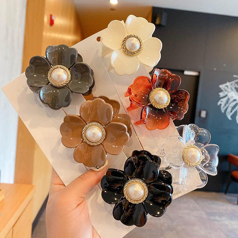 Sweet Flower Shape Hair Clips for Women Girls Hair Claw Chic Barrettes Claw Crab Hairpins Styling Bohemia Hair Jaw Clamps Medium Thick Hair Women Stevvex