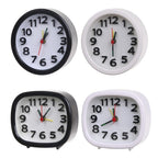 Square Round Small Alarm Clock Snooze Silent Sweeping Wake Up Table Clock Travel Alarm Clock Analog Small Simple Battery Operated Clock Non Ticking Alarm Clock Snooze Light Functions Bedside Table Clock  Battery Powered Compact Portable Travel Alarm Clock Stevvex