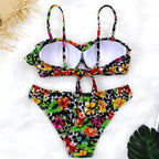 Female Two Piece Swimsuit Low Waist Bikini Floral Printing Swimwear Push Up Bathing Suit  Detachable Padded Push Up Striped Bikini Set Two Piece Swimsuit Ladies Vintage Lace Bikini Sets Beach Swimwear Stevvex