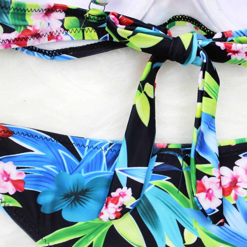 Female Two Piece Swimsuit Low Waist Bikini Floral Printing Swimwear Push Up Bathing Suit  Detachable Padded Push Up Striped Bikini Set Two Piece Swimsuit Ladies Vintage Lace Bikini Sets Beach Swimwear Stevvex