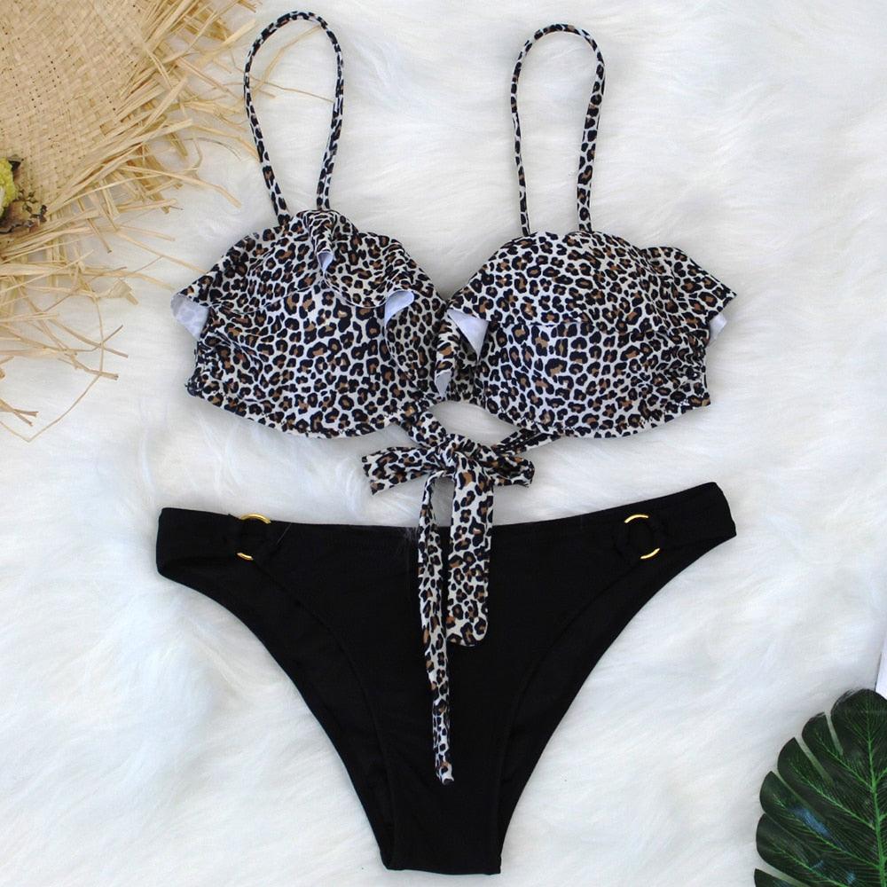 Female Two Piece Swimsuit Low Waist Bikini Floral Printing Swimwear Push Up Bathing Suit  Detachable Padded Push Up Striped Bikini Set Two Piece Swimsuit Ladies Vintage Lace Bikini Sets Beach Swimwear Stevvex