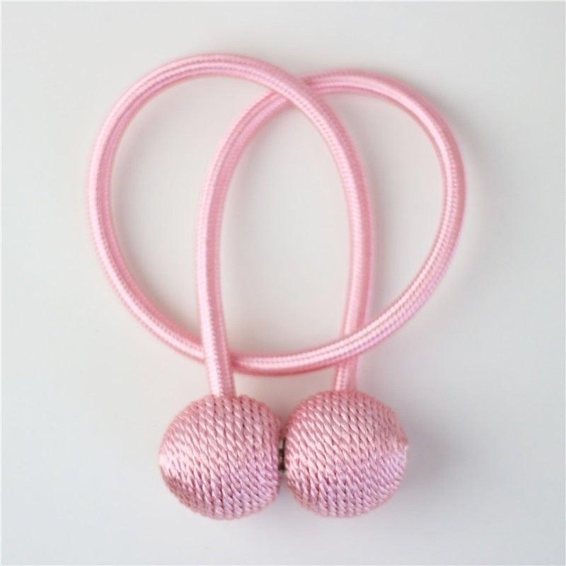 Magnetic Curtain Tieback Buckle Strap Holdbacks Magnet Clip For Curtain Rod Tie Backs Hanging Belts Rope Accessories Upgraded Curtain Buckles European Style Decorative Weave Rope Curtain Holdbacks Holder For Window Decor Curtain Clips Rope Straps Magnet Stevvex