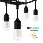 IP65 LED String Lights Retro Edison Filament Bulb Bright Daylight White Antique LED Filament Bulbs For Party Outdoor Garden Holiday Wedding Light String Stevvex
