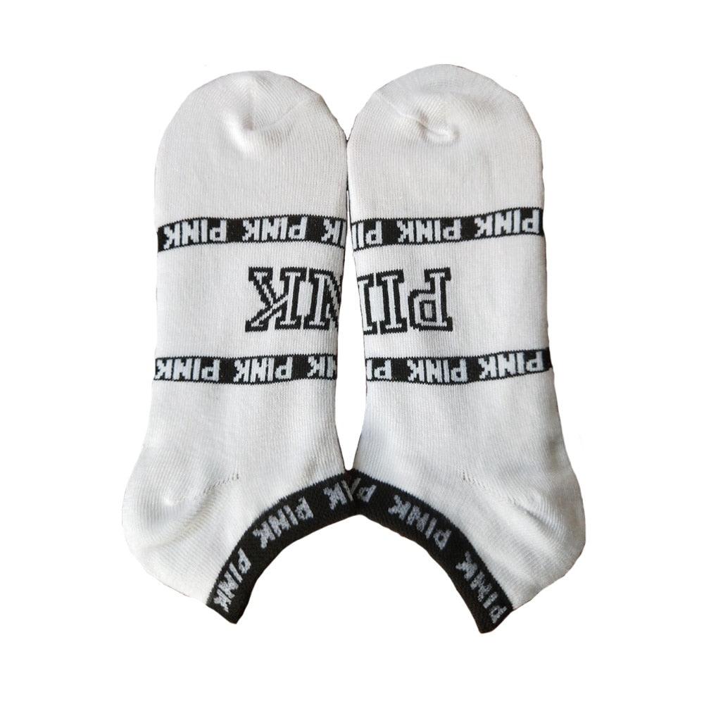 New Fashion Motion Socks Pink Socks New Unisex Cotton Mix Random Harajuku Creative Happy Casual Sports Short Ankle Pink Letters Socks Cotton Socks For Men And Women Stevvex