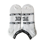 New Fashion Motion Socks Pink Socks New Unisex Cotton Mix Random Harajuku Creative Happy Casual Sports Short Ankle Pink Letters Socks Cotton Socks For Men And Women Stevvex